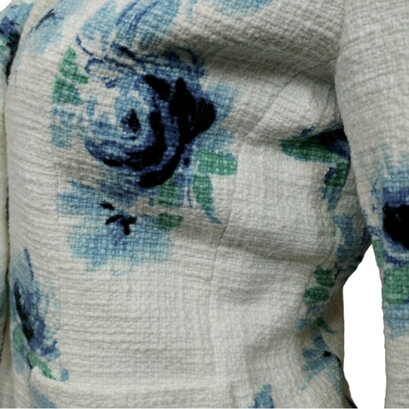 CASUAL CORNER Vintage BEAUTIFUL Blazer 🦋 Blue & White Floral SZ 12 EUC - Picture 4 of 10